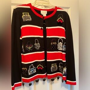 👛👜Vintage Sweater with the CUTEST beaded handbags 😍